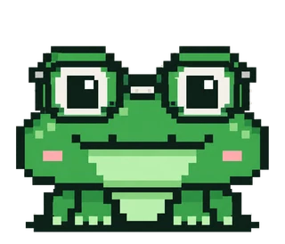 Pixel art de una rana, avatar de Kevin Davila